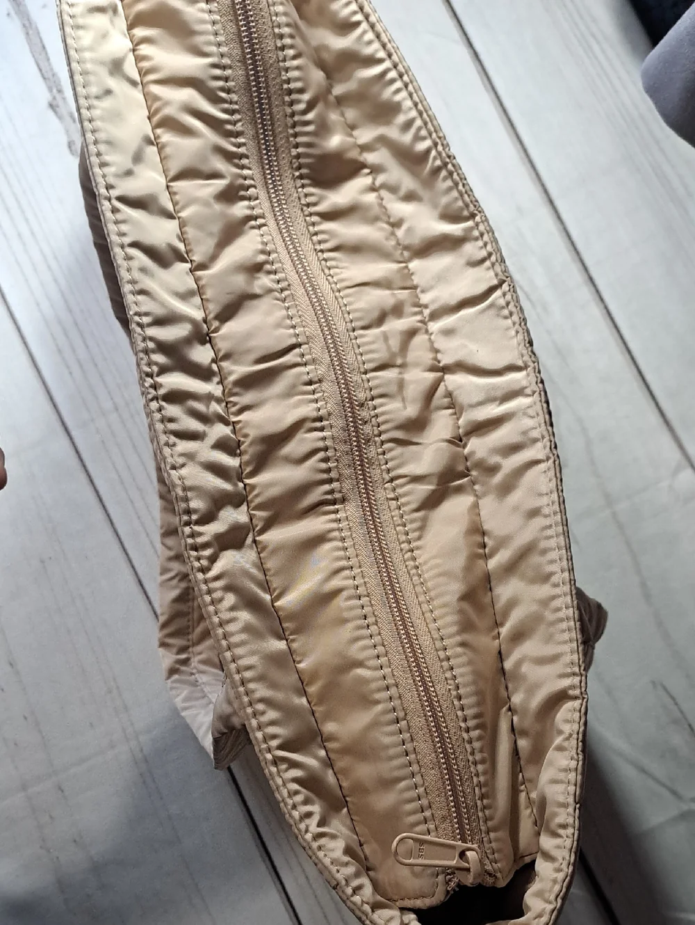 Quilted Beige Tote Laptop Travel Bag